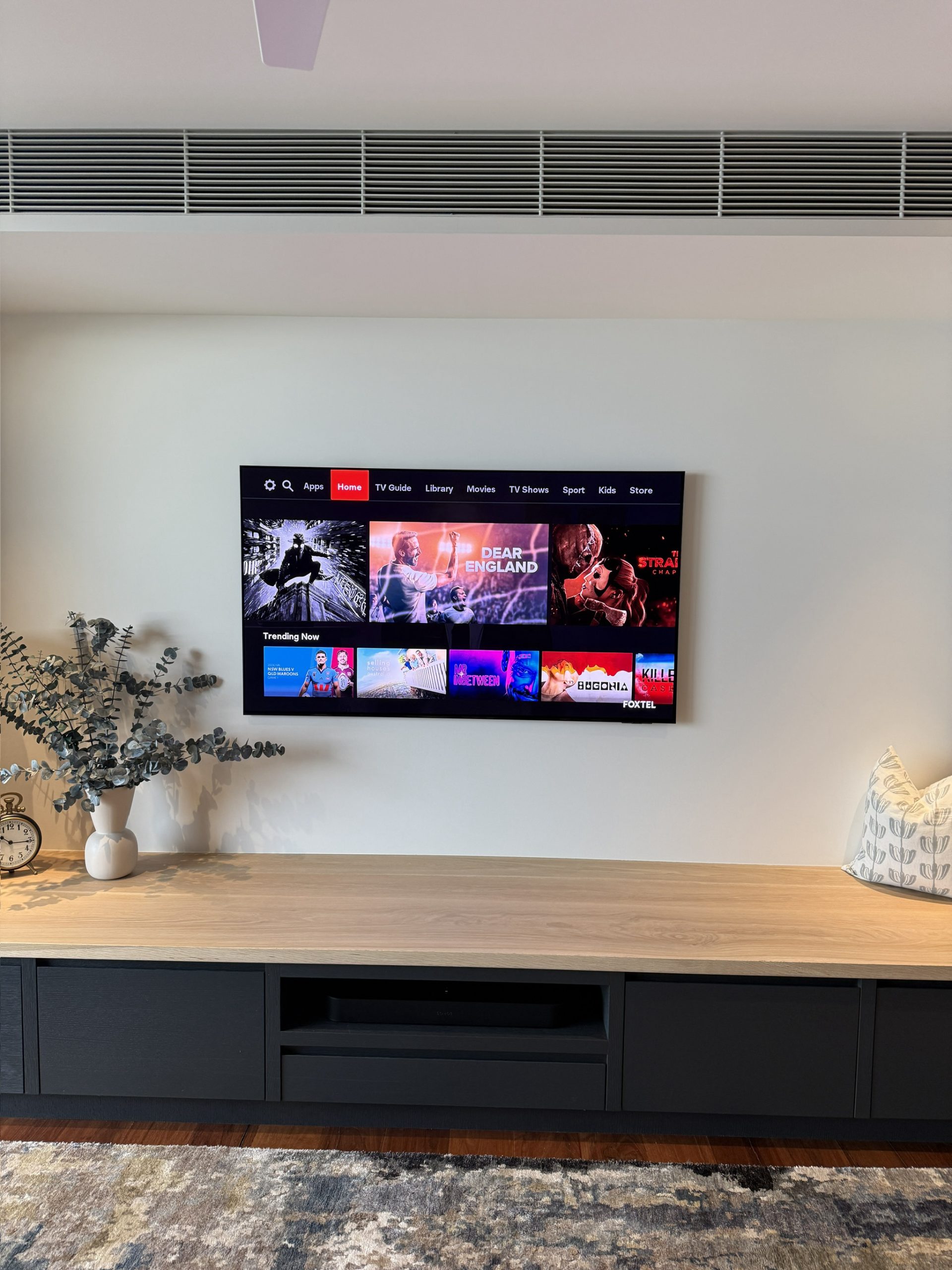 Sonos Beam soundbar installed in entertainment unit, Warriewood, Northern Beaches